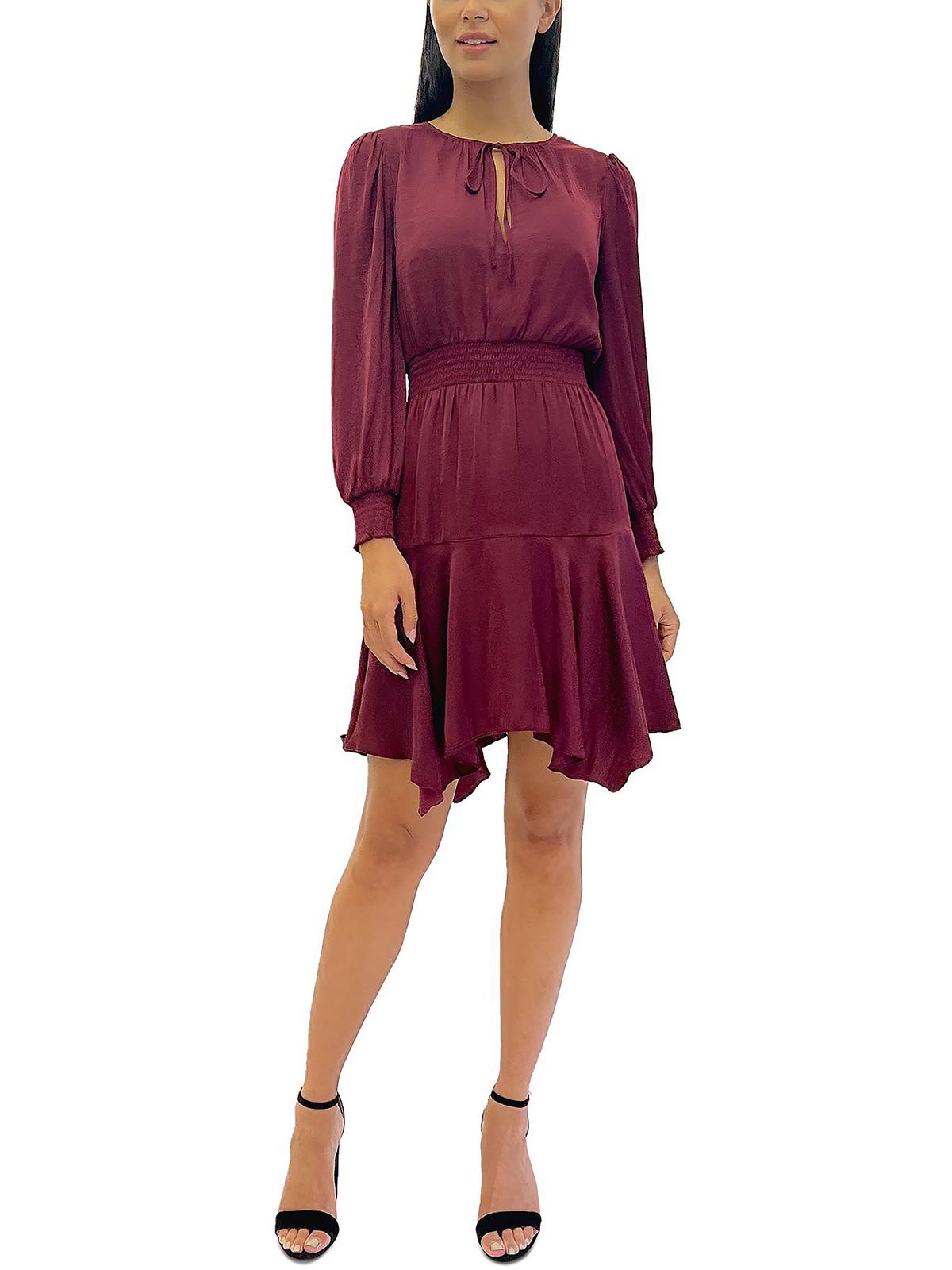 

Женское короткое мини-платье с завязкой на шее Sam Edelman, цвет burgundy