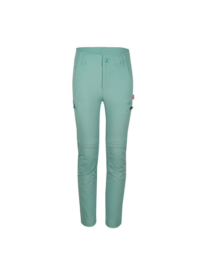 

Trollkids Трекинговые брюки Kjerag с отстегивающимися штанинами, цвет ледниково-зеленый