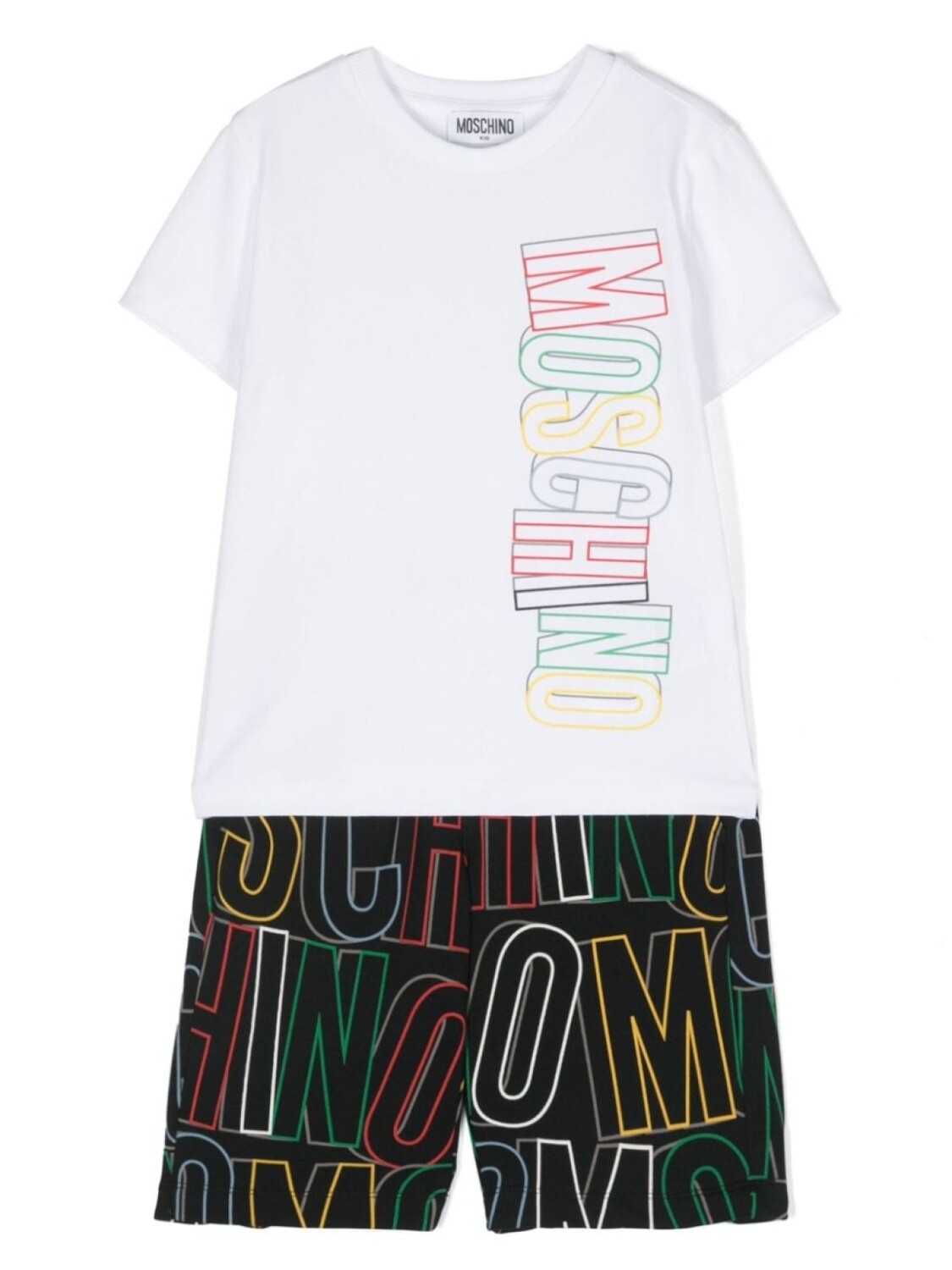 

Moschino Kids комплект из футболки и шортов с логотипом, белый