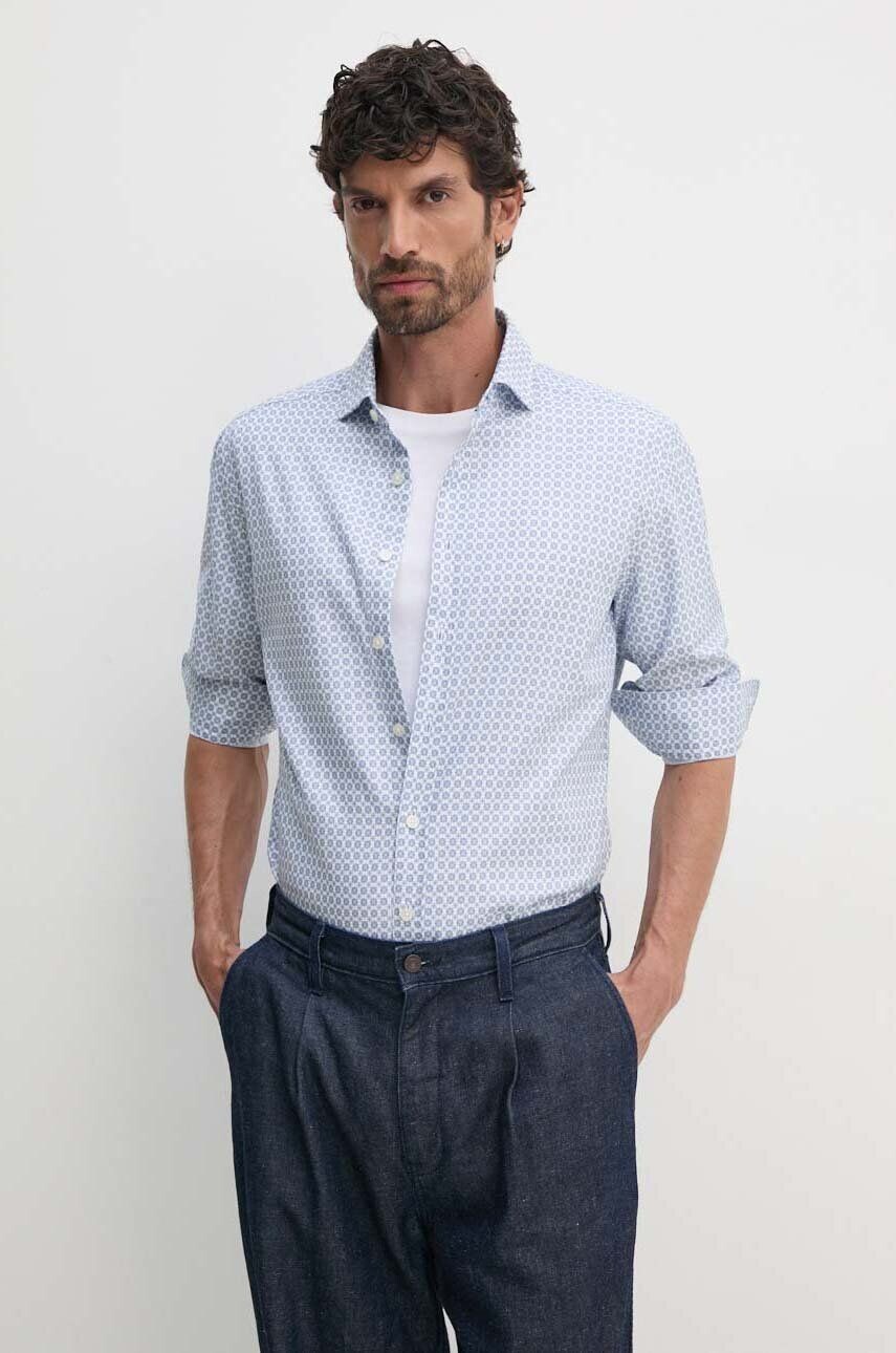 

Хлопковая рубашка Hackett London, синий