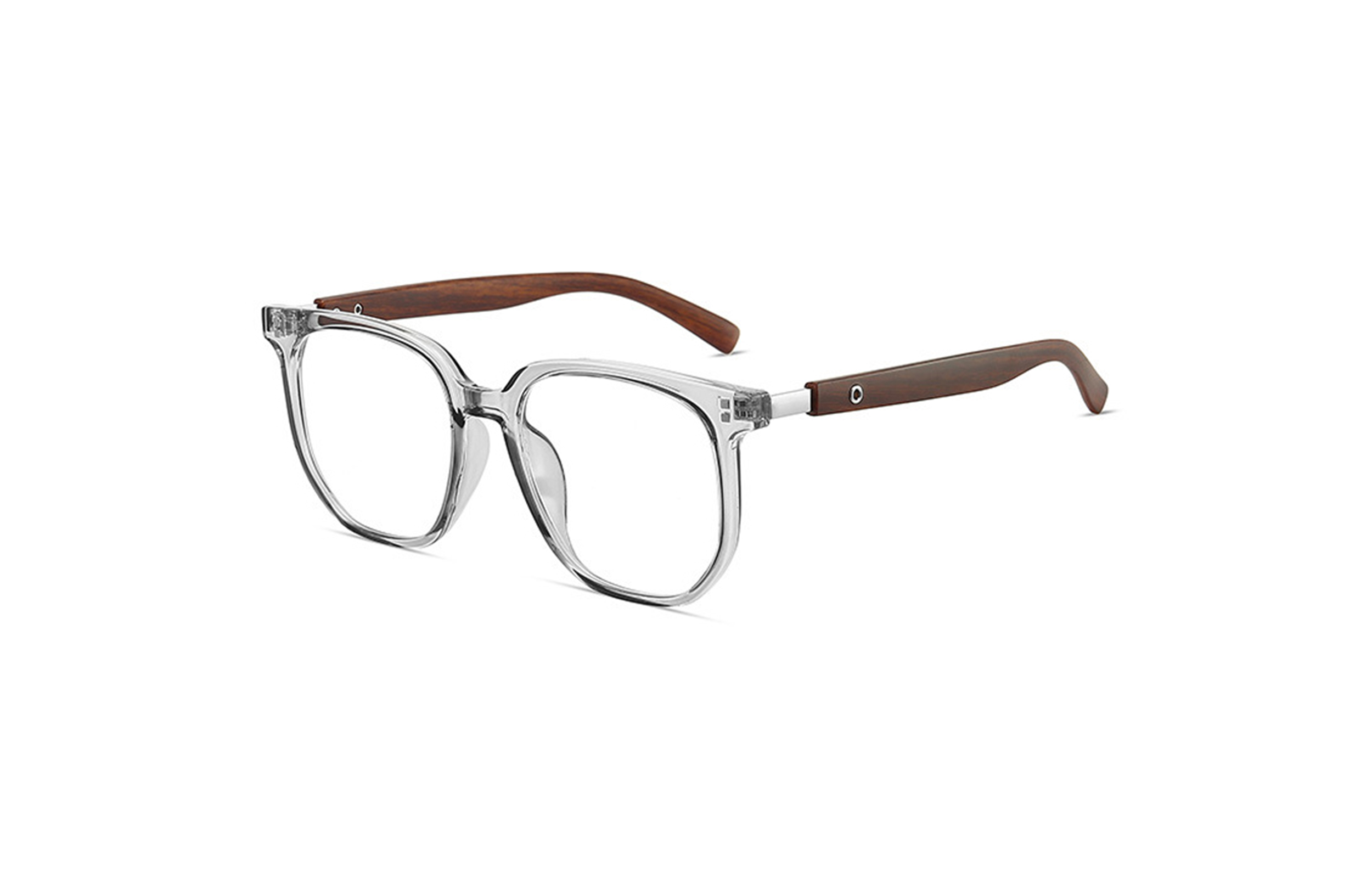 

ENFANTIN Пластиковая квадратная оправа для очков TR/Memory унисекс, Transparent Gray Frame