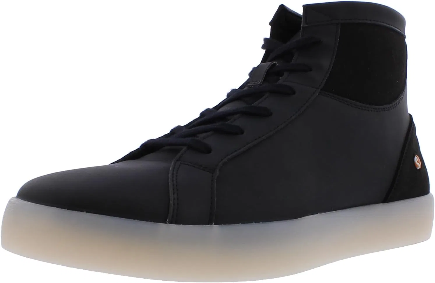 Мужские ботинки Softinos на шнуровке, со свободной стелькой, Black W Black Vegan Suede