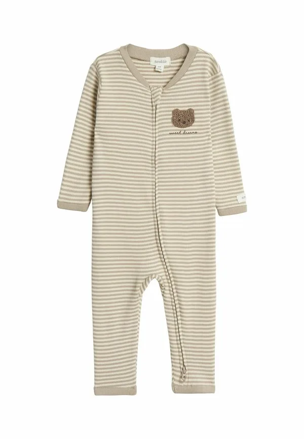 Пижама в полоску с изображением плюшевого мишки Newbie, Beige