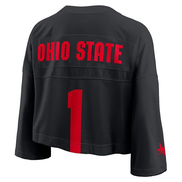 Женская черная футболка Ohio State Buckeyes с сетчатыми вставками Nike — фото 4