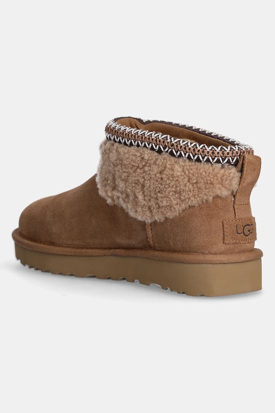 Угги утепленные UGG Classic Ultra Mini Maxi Curly, коричневый — фото 3