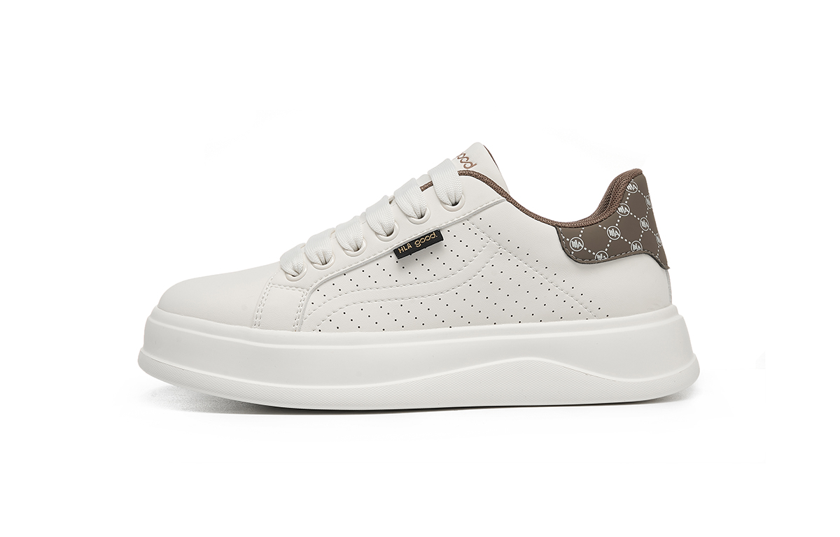 

Мужские дышащие низкие кроссовки для скейтбординга HLA, White Brown[Breathable]