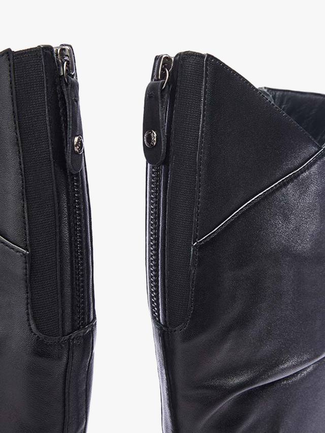 Сапоги выше колена из натуральной кожи на подошве Moda in Pelle, черный — фото 4