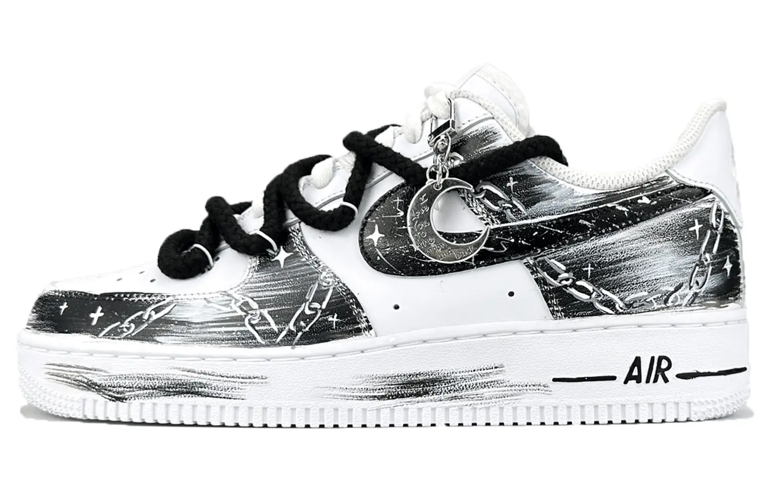 

Nike Кроссовки Air Force 1 для скейтбординга, износостойкие, низкие, мужские, черно-белые