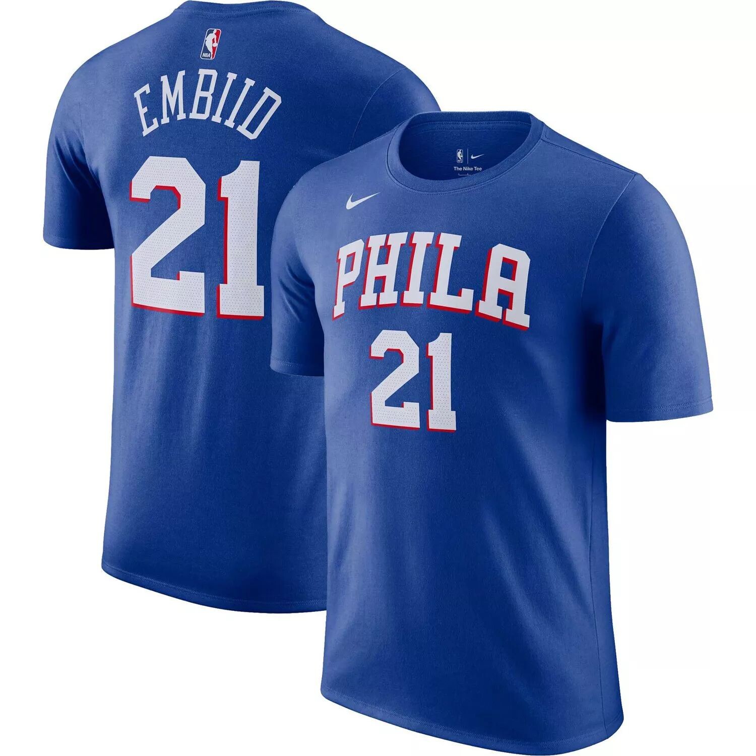 Мужская футболка Nike Joel Embiid Royal Philadelphia 76ers Icon 2022/23 с именем и номером — фото 4