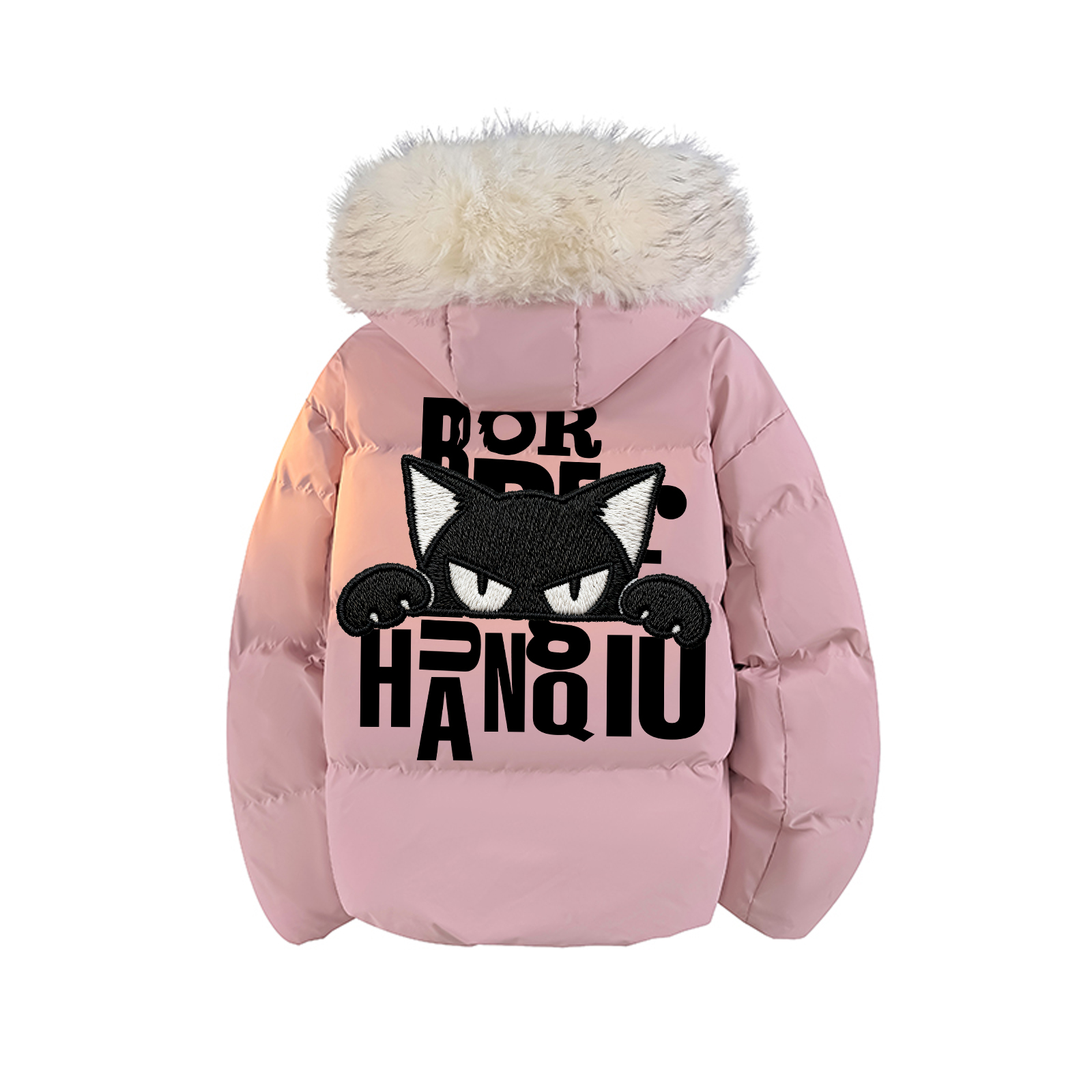 

Пуховик Unisex с капюшоном утепленный стеганый HUANQIU, розовый