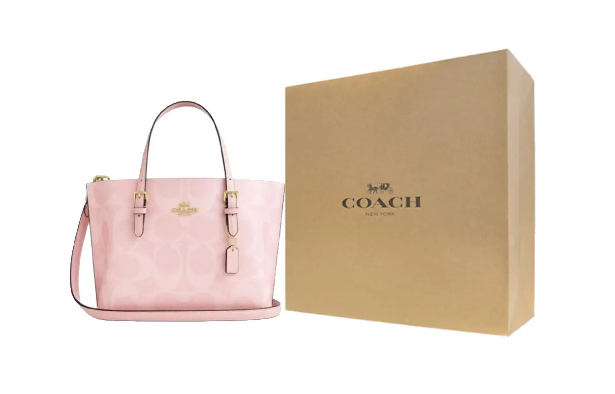 

COACH Сумка-шоппер из искусственной кожи Mollie среднего размера для женщин розового цвета