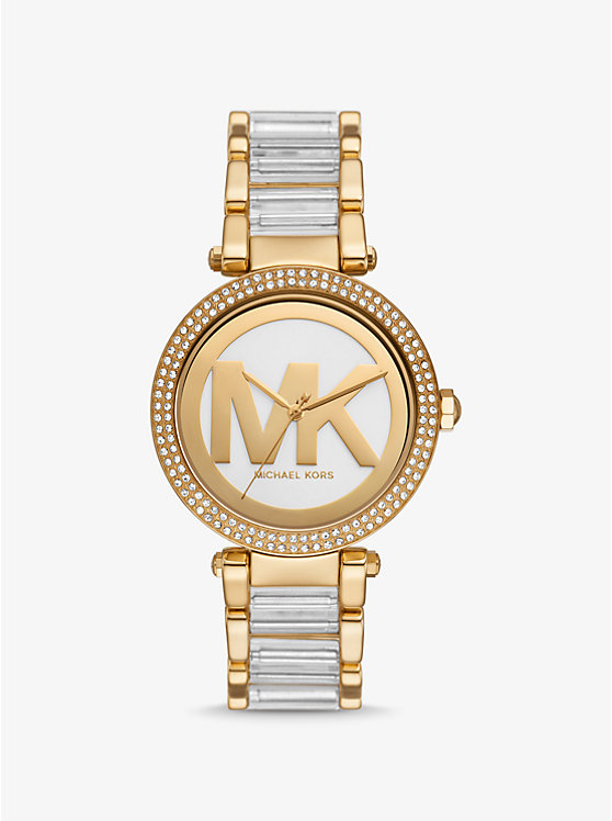 

Часы Parker Pavé из золотистого ацетата Michael Kors, прозрачный