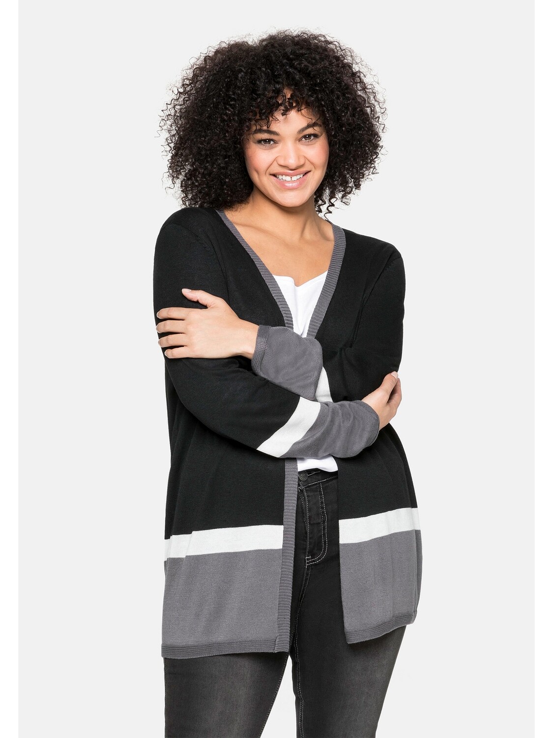 

Кардиган sheego Strickjacke, черный