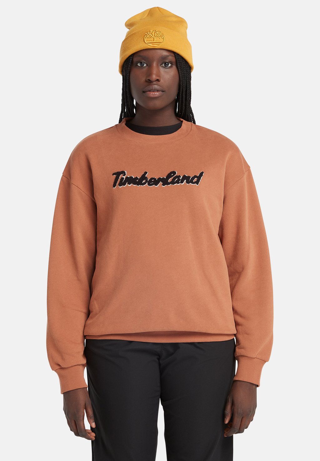 

Толстовка Logo Texture Crew Timberland, цвет argan oil