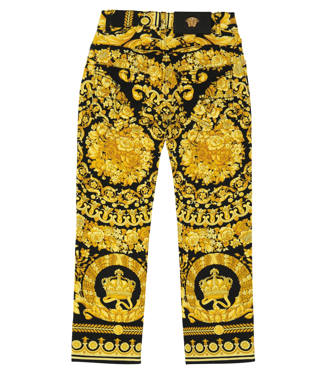 Джинсы Barocco из хлопковой смеси Versace Kids, Nero+Oro — фото 4
