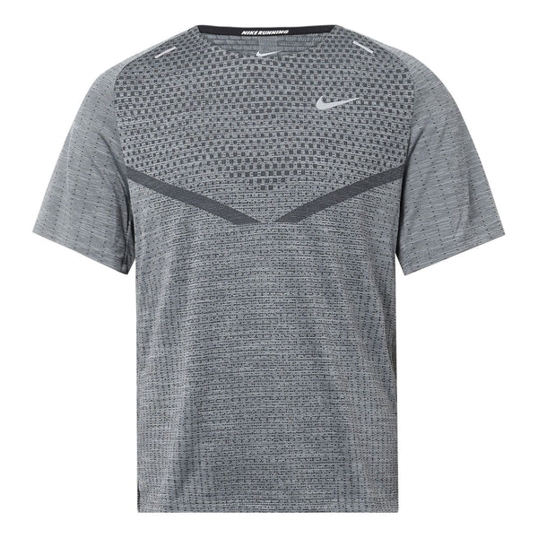 

Футболка Men's Nike Dri-FIT ADV TechKnit Ultra Solid Color Reflective Running Sports Short Sleeve Gray, мультиколор