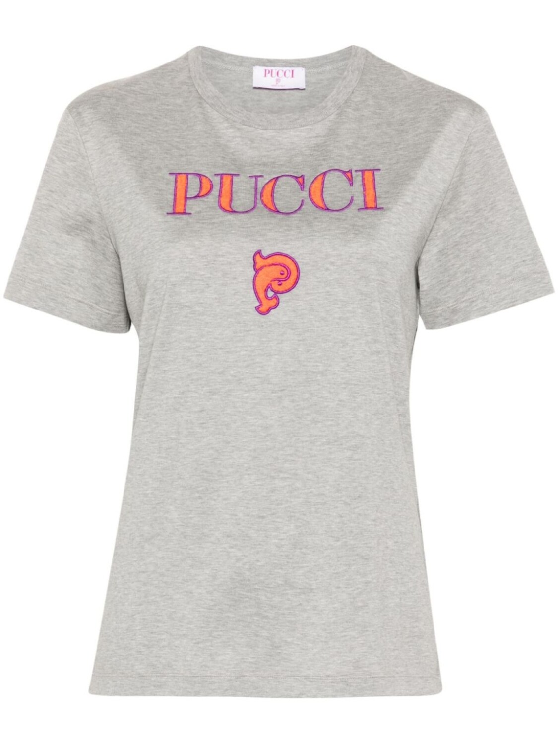 

PUCCI футболка с вышитым логотипом, серый
