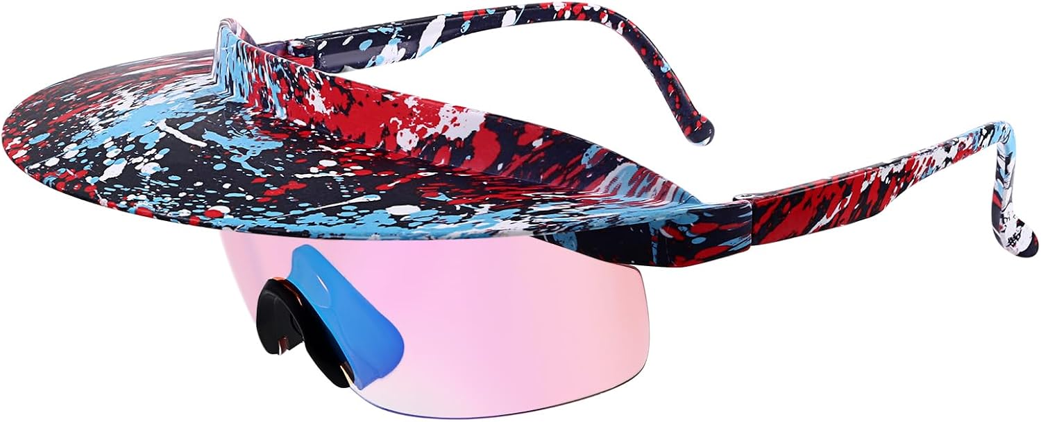 

Солнцезащитные очки Aroncent UV400 с защитным козырьком и регулируемым ремешком: защитные очки с градиентными линзами - для занятий спортом на открытом воздухе и велоспортом, Style a