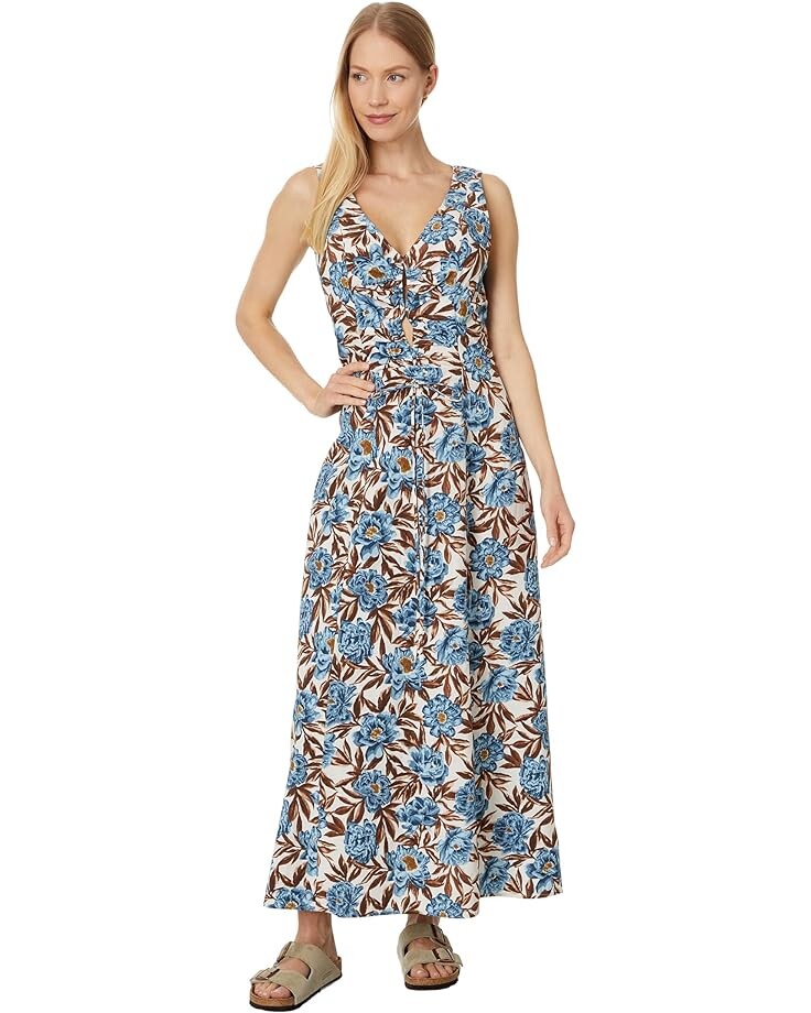 

Платье Madewell Sleeveless V-Neck Midi in Floral, цвет Stonewash Blue