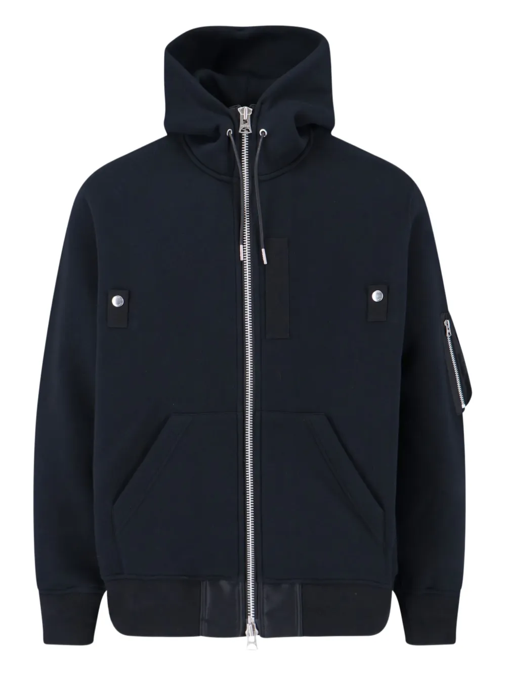 

Толстовка с капюшоном на молнии SACAI, черный