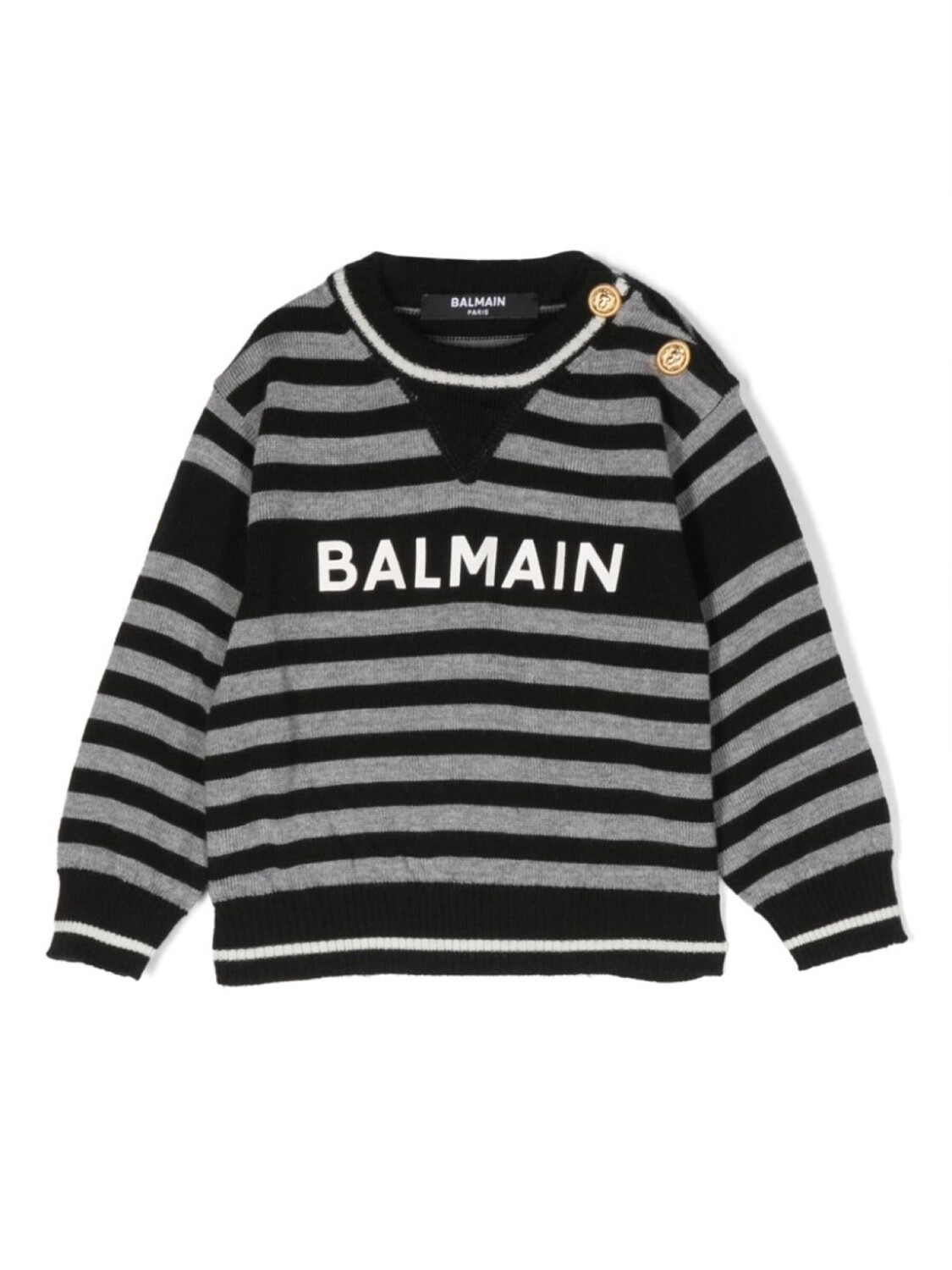 

Balmain Kids джемпер из вирджинской шерсти с логотипом, черный