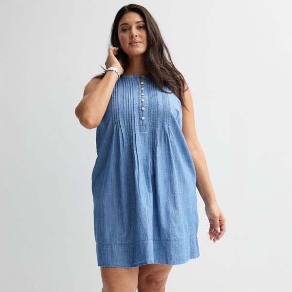 

Платье больших размеров с защипами Sonoma Goods For Life, цвет chambray