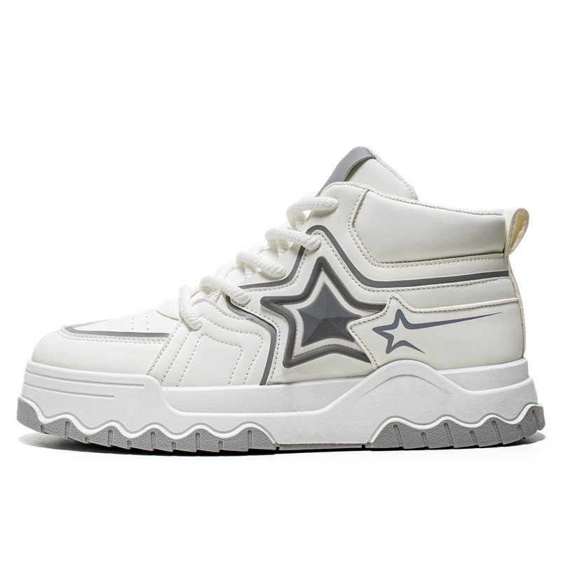 

Luji Высокие скейтбордские кросcовки с увеличенной высотой покрытия мужские белые, цвет White