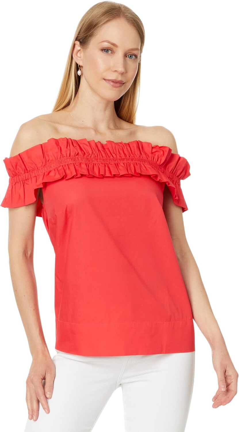 

Топ Lilly Pulitzer Brennalee Off The Shoulder Top, цвет Mizner Red
