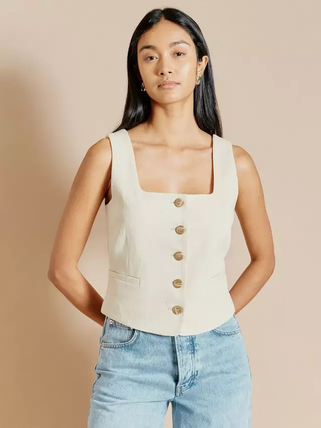 

Топ Albaray Linen Blend Twill Button Shell