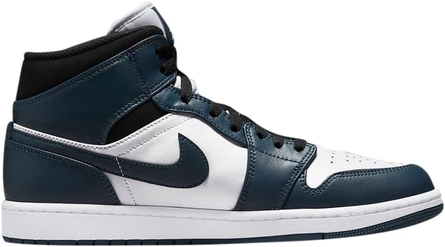 Кроссовки Jordan Air 1 Mid унисекс для взрослых, белый/черный/синий — фото 3