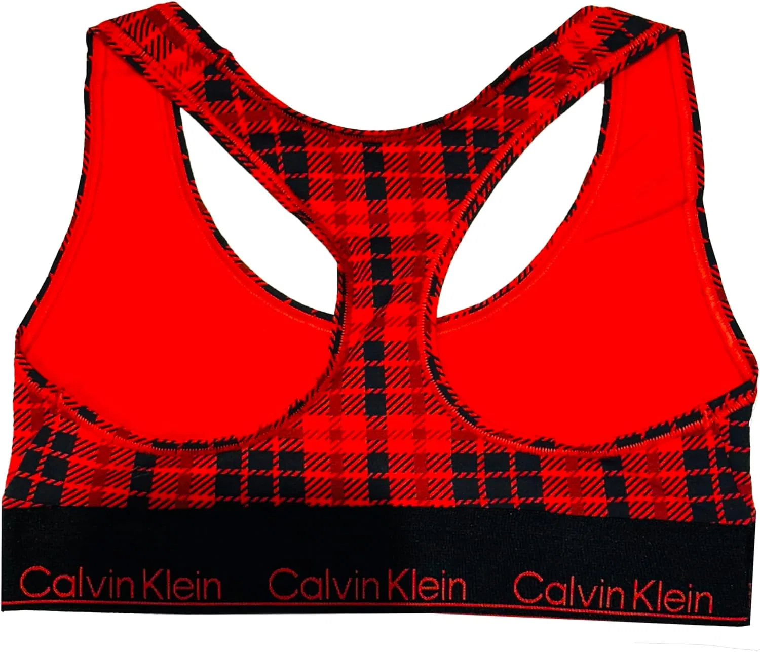 Бюстгальтер Calvin Klein Womens Modern Cotton Unlined Wireless Bralette, красный/черный — фото 2