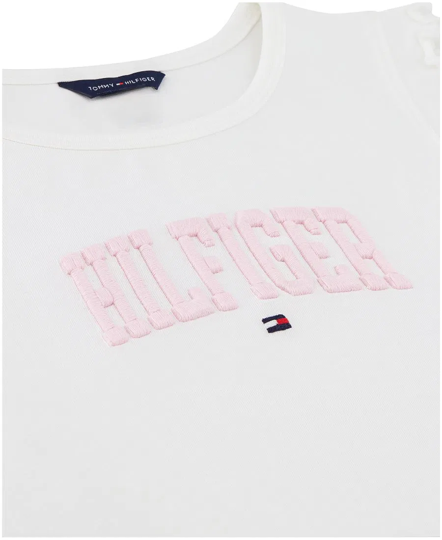 Топ без рукавов с круглым вырезом для девочек 7-16 лет Tommy Hilfiger, белый — фото 4
