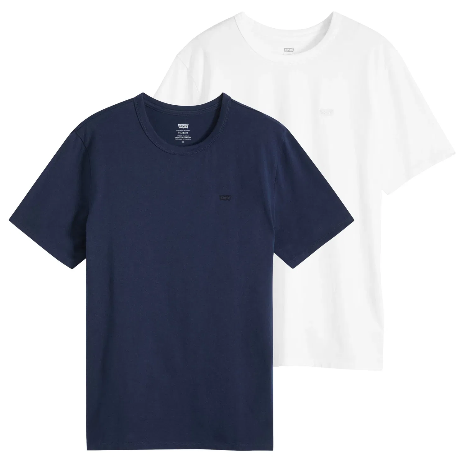 Футболка 2 шт., хлопок, Levi's, белый/синий