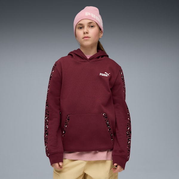 

Толстовка с капюшоном из флиса для больших детей Puma Essentials Animal Print, красный