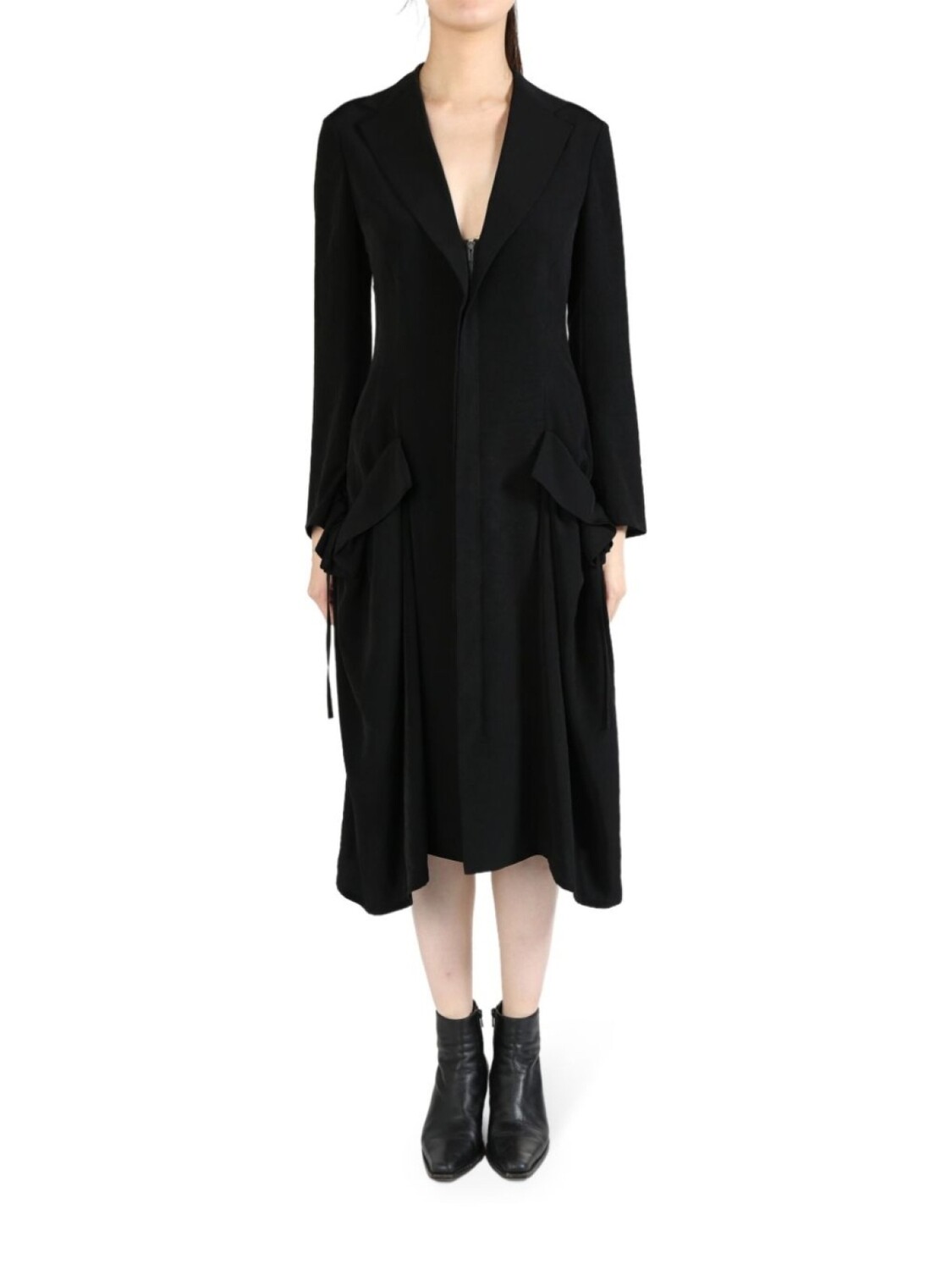 

Платье миди с драпировкой Yohji Yamamoto, черный