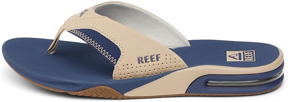 

Мужские шлепанцы REEF с открывалкой для бутылок, синий/песочный/темно-синий