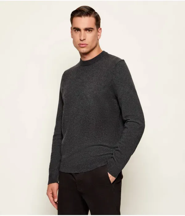 Шерстяной свитер H-Hestro regular fit Boss, черный