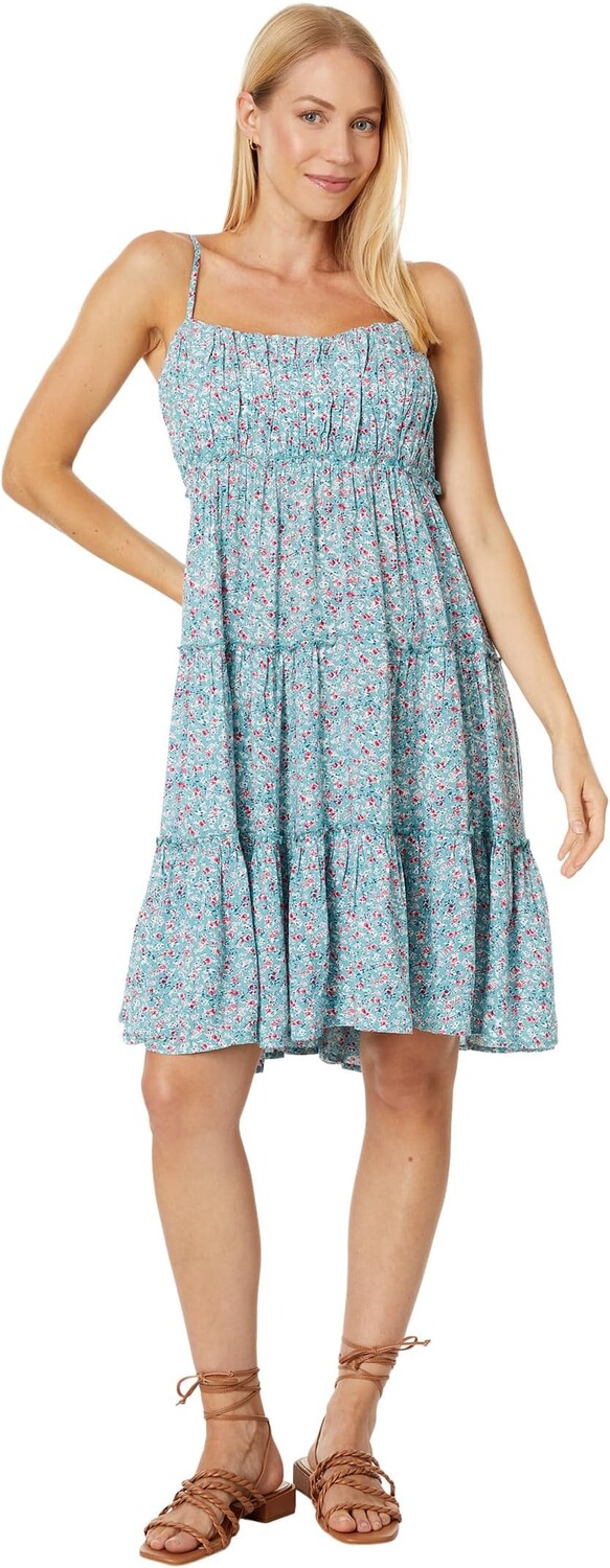 

Многоярусное мини-платье с цветочным принтом Lucky Brand, цвет Blue Multi