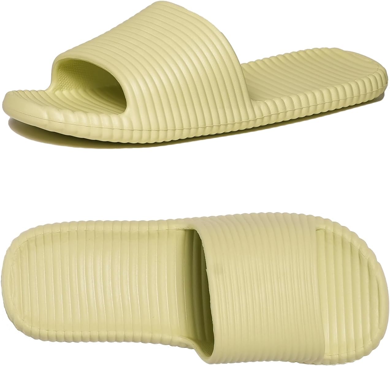 

WZNKXFC Тапочки для душа для женщин и мужчин, домашние шлепанцы, быстросохнущие, нескользящие, для дома, спа, спортзала, бассейна, пляжа, зеленый