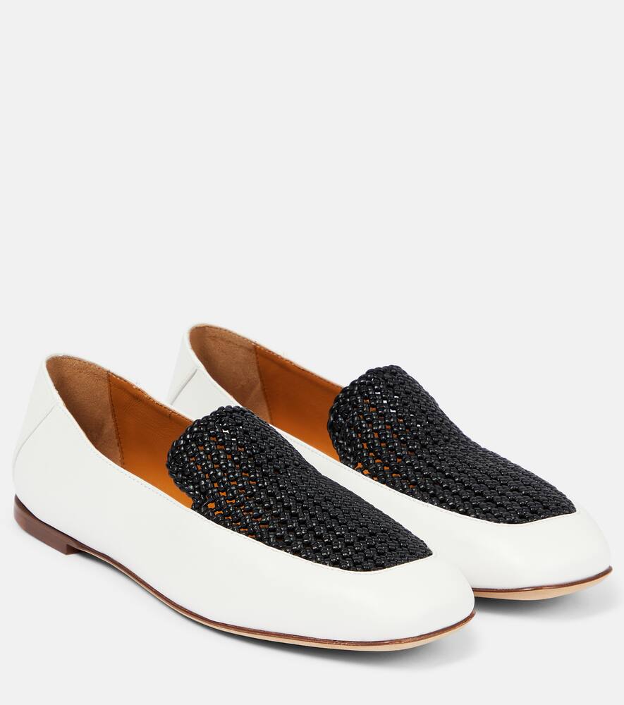 Олене замшевые лоферы Chloé, White - Black 1