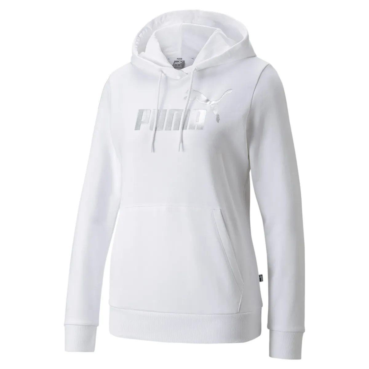 

Толстовка с капюшоном PUMA "ESS+ METALLIC LOGO HOODIE TR", серебристый