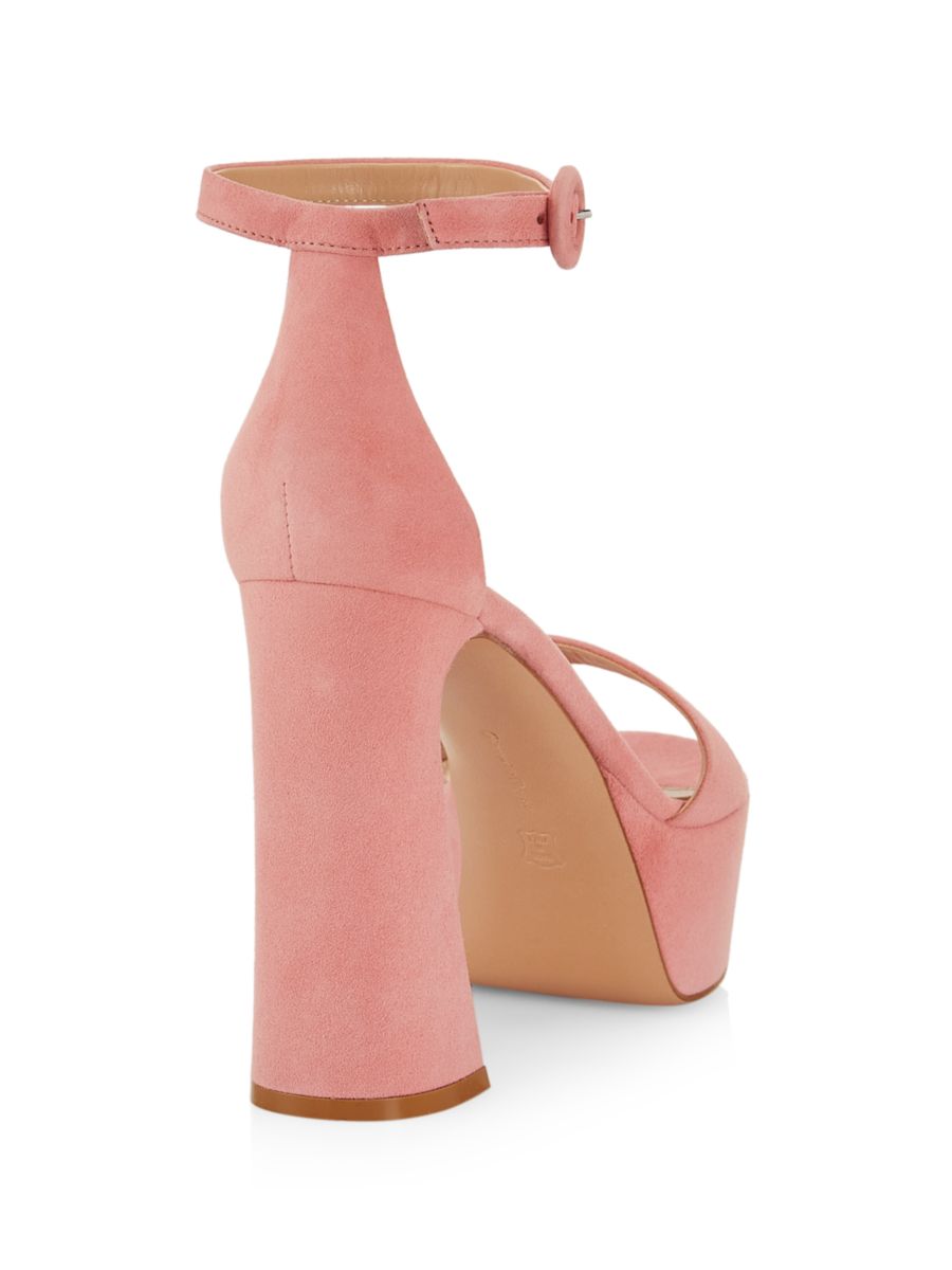 Замшевые босоножки Holly с открытым носком на платформе Gianvito Rossi, цвет Freesia — фото 3