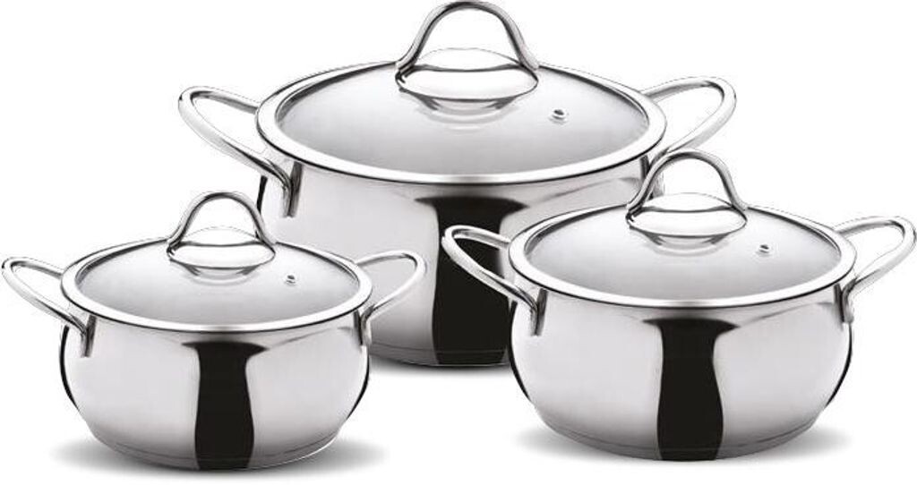 

Hermia Concept, SAU6, набор кастрюль (6 предметов), серебро, 100% НЕРЖАВЕЮЩАЯ СТАЛЬ, 18 x 18 см