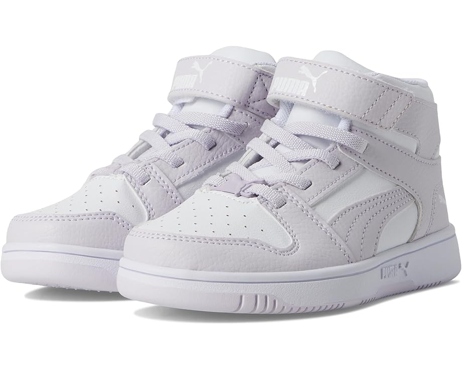 

Кроссовки PUMA Kids Rebound Layup Mid Hook And Loop, цвет Puma White/Lilac Frost