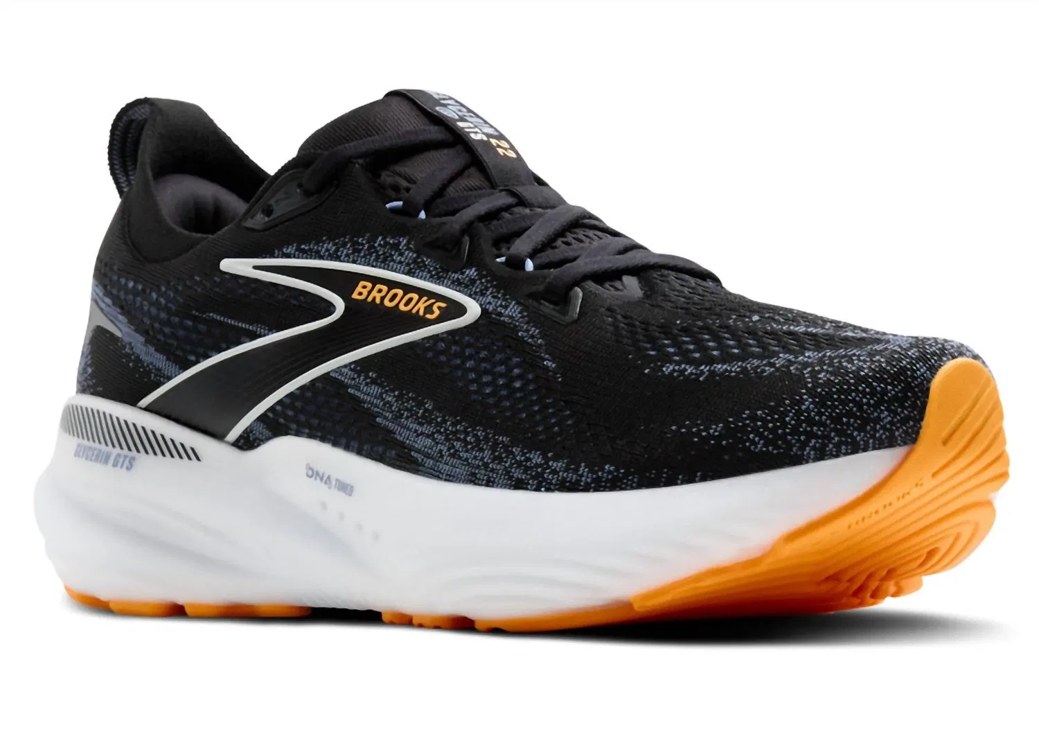 Мужские кроссовки Glycerin 22 GTS в черно-сине-оранжевом цвете Pop BROOKS, Black/Country Blue/Orange Pop