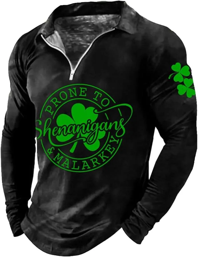 

Мужской лонгслив Prone to Shenanigans and Malarkey для Дня Святого Патрика