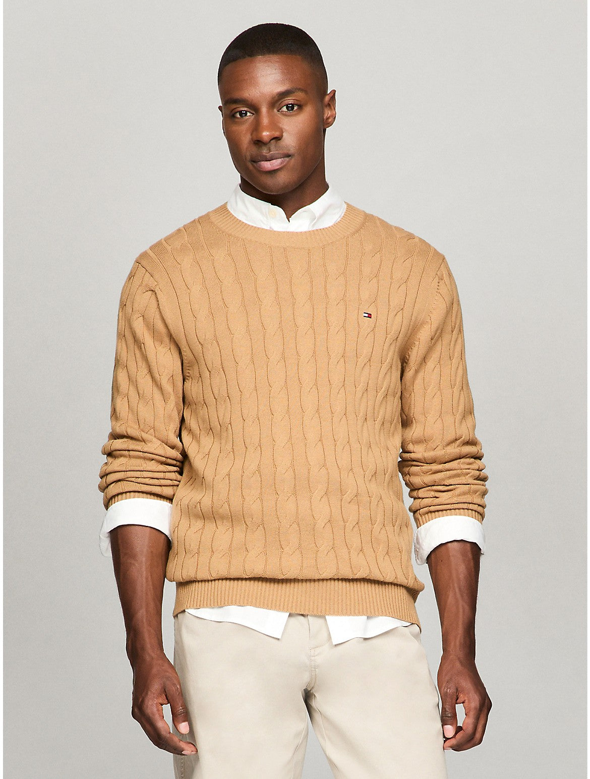 

Мужской свитер Tommy Hilfiger с косами, цвет pinecone tan