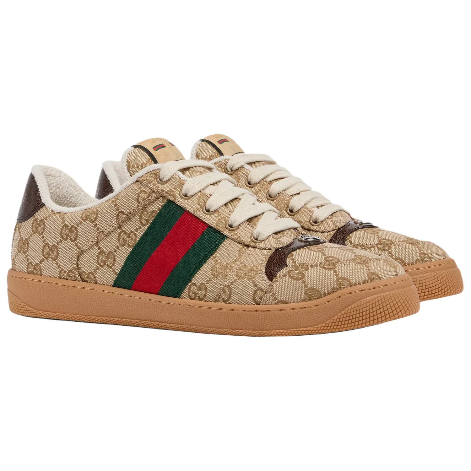 GUCCI Screener Low top Skateboard Shoes 1cm мужские темно-коричневые — фото 4