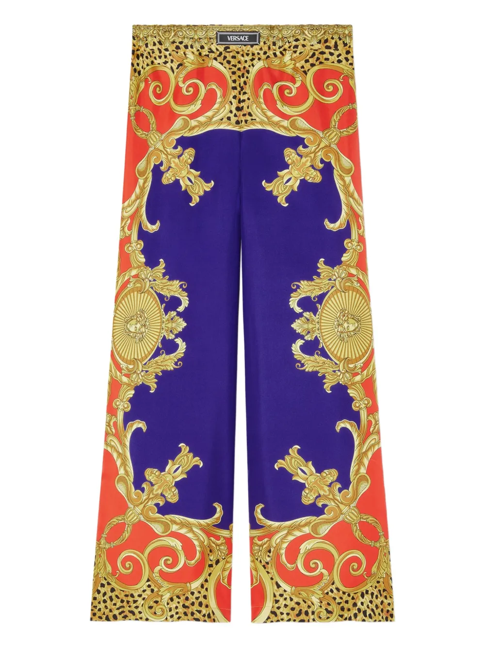 

Брюки с эластичной талией и принтом в стиле барокко VERSACE, фиолетовый