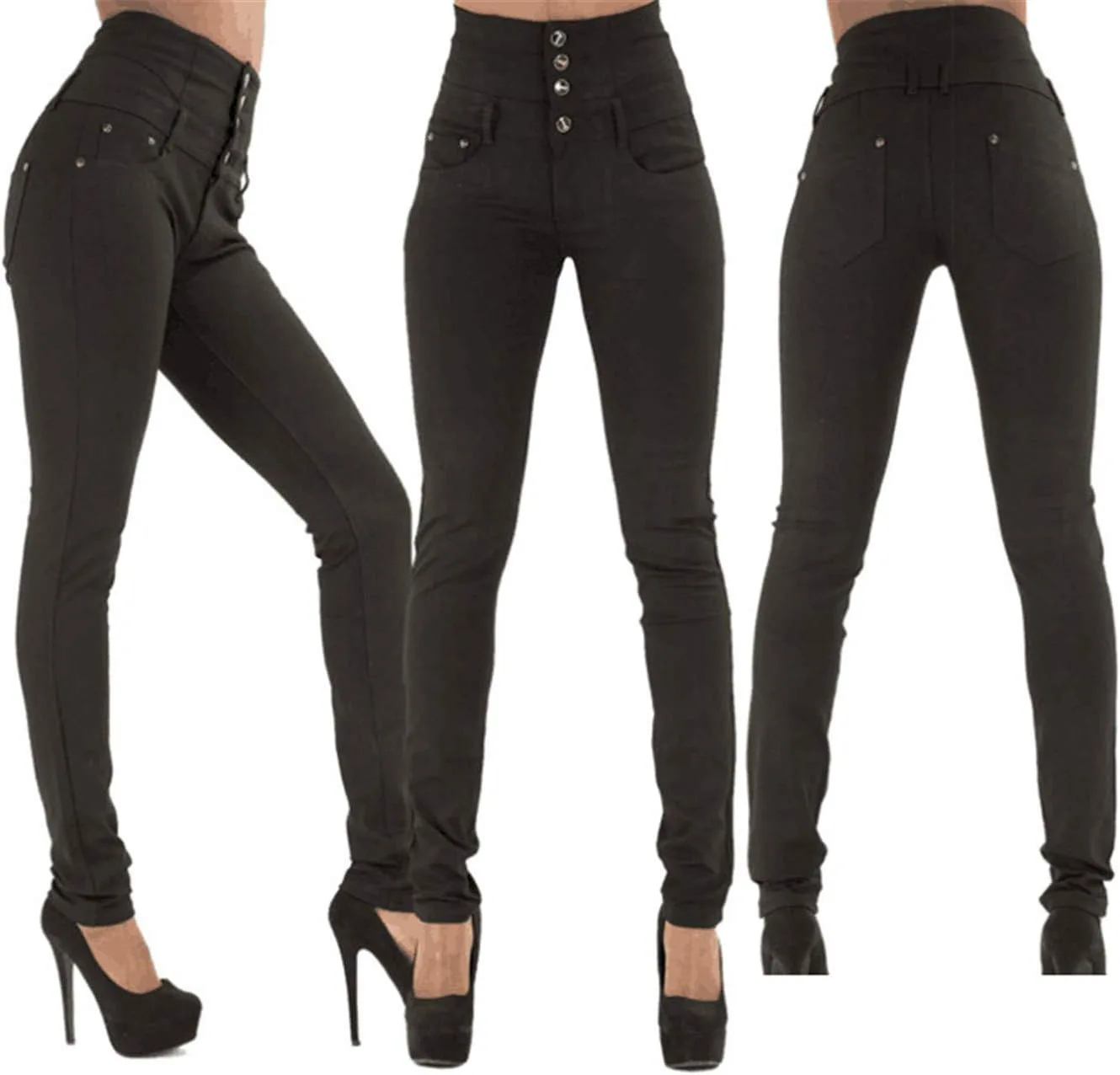Andongnywell женские джинсы high-rise slim-fit plus size — фото 3